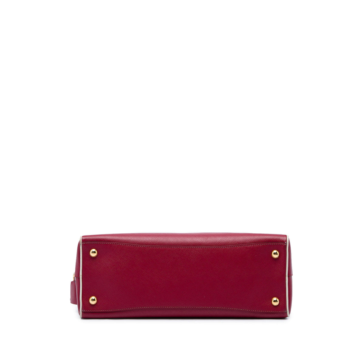 Prada Saffiano Lux Bowling Handbag — Red