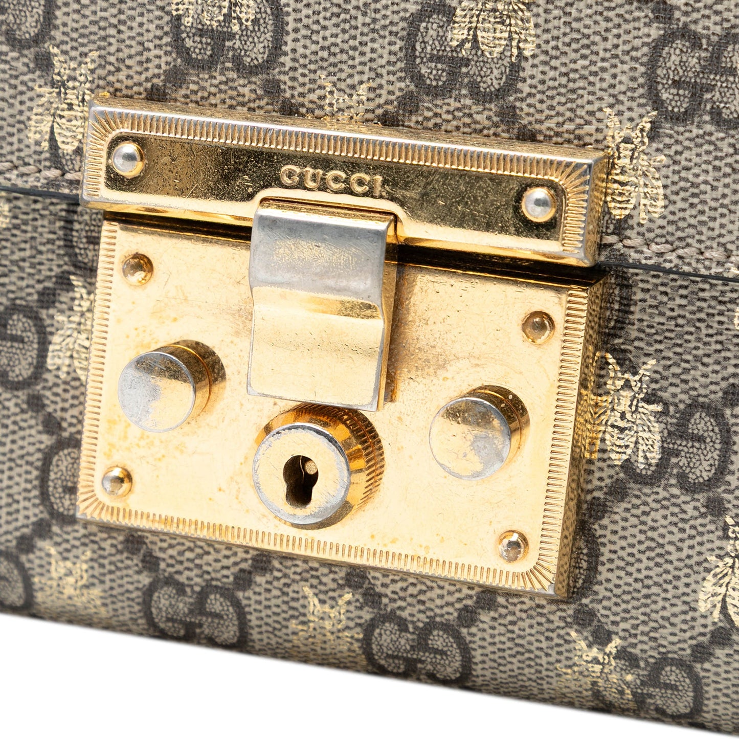 Gucci Medium GG Supreme Bee Padlock Shoulder Bag
