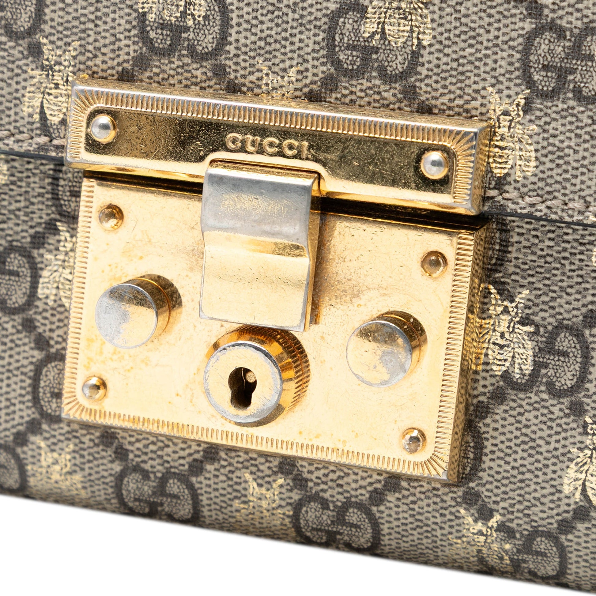 Gucci Medium GG Supreme Bee Padlock Shoulder Bag