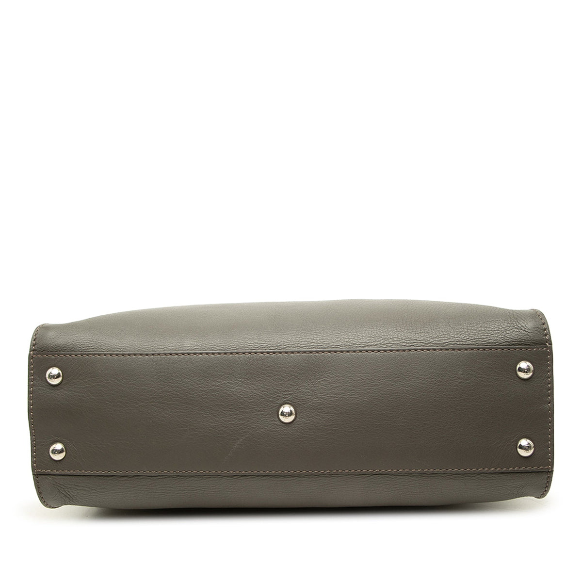 Fendi Medium Leather Peekaboo Iconic Satchel — Gray