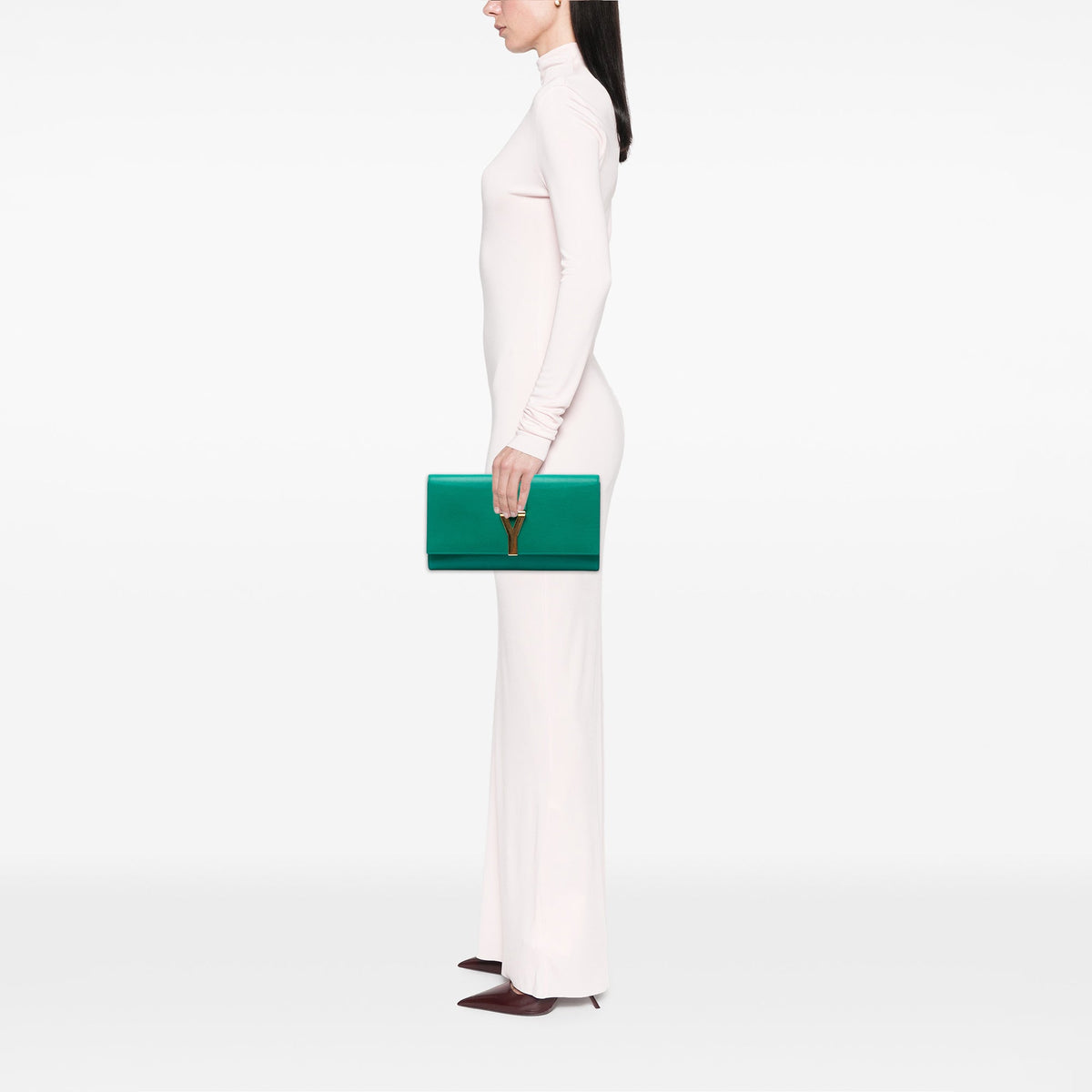 Saint Laurent Leather Chyc Ligne Clutch