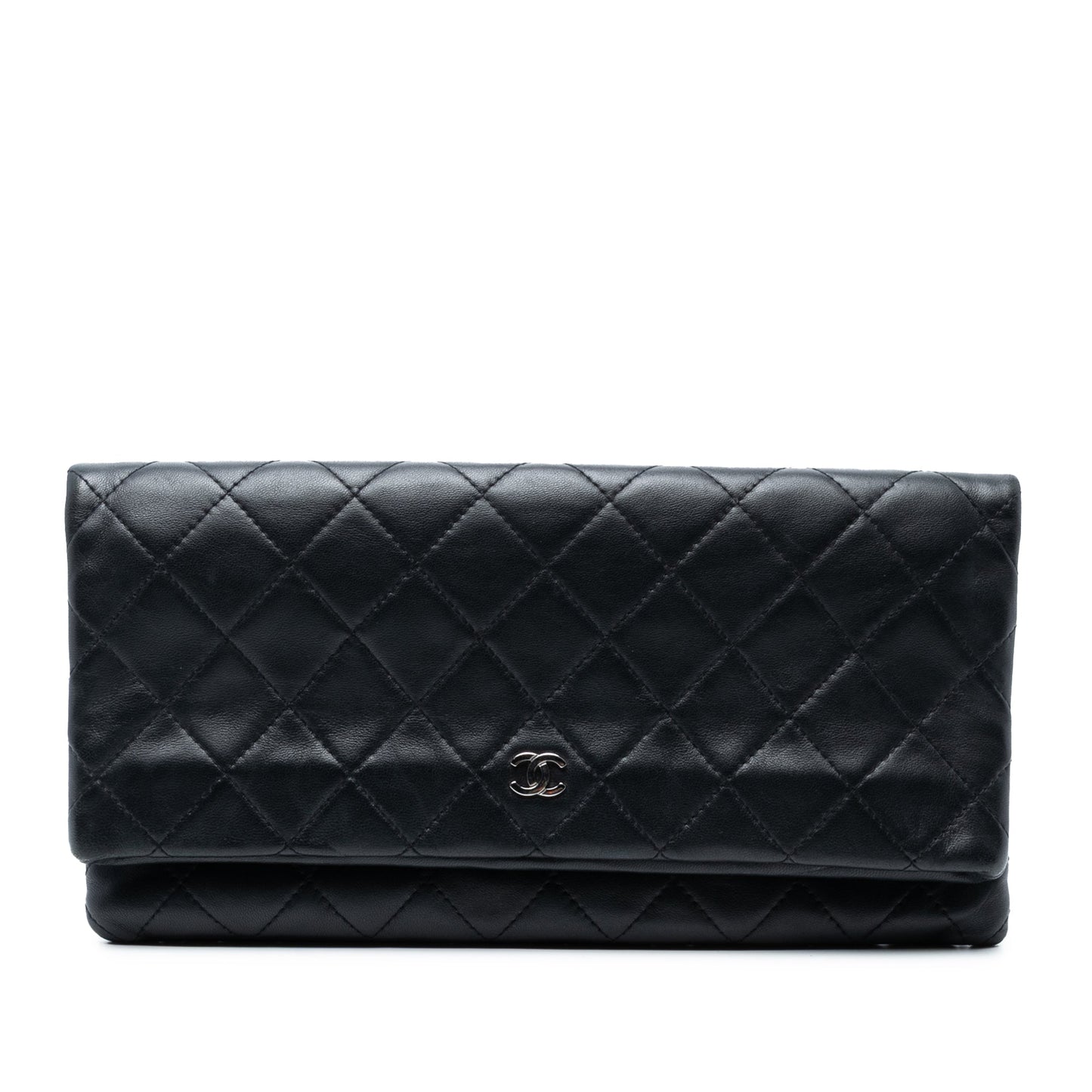 Chanel Quilted Lambskin CC Beauty Foldover Clutch