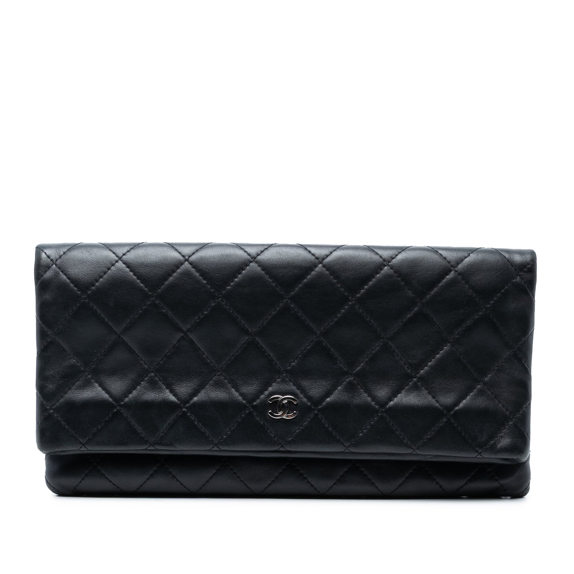 Chanel Quilted Lambskin CC Beauty Foldover Clutch