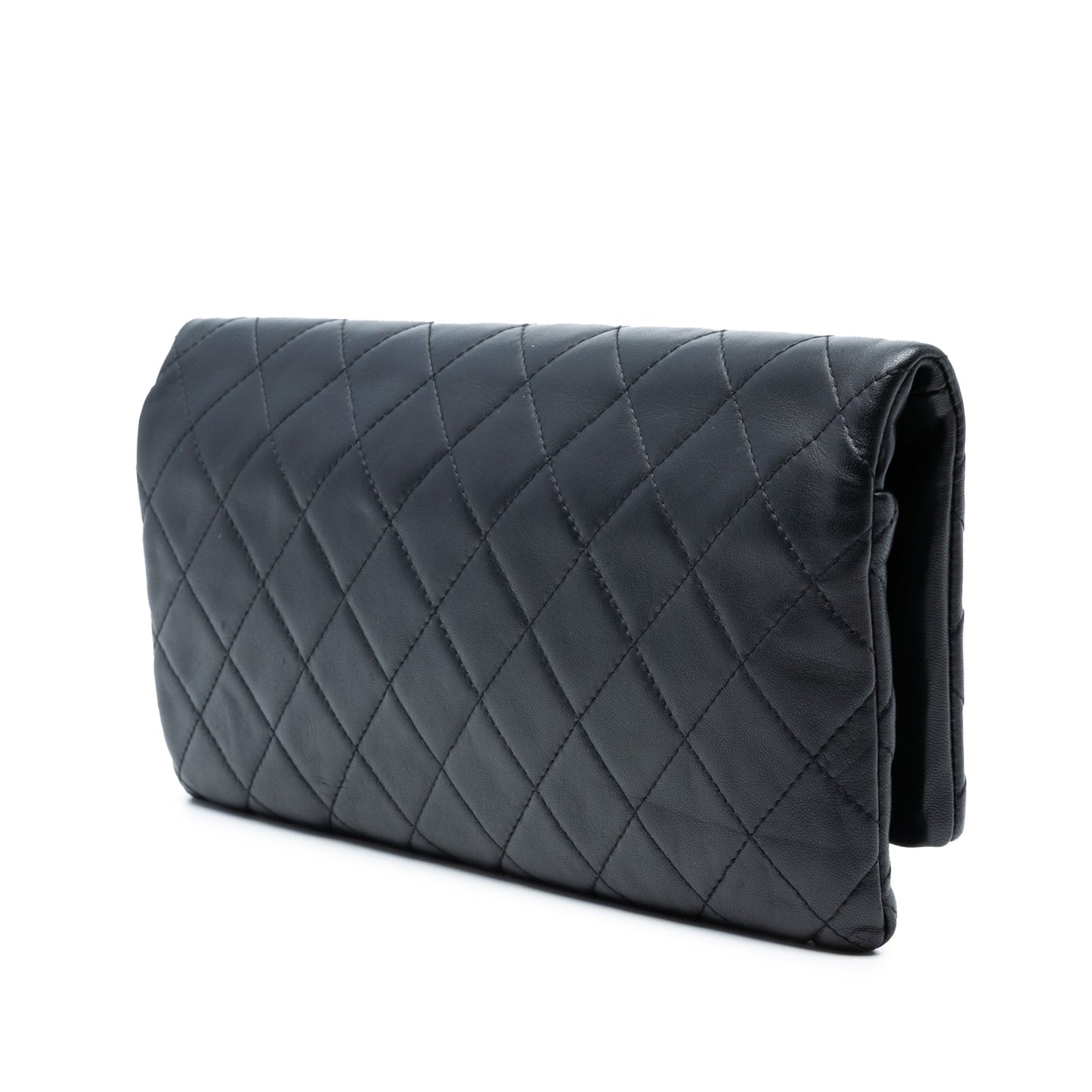 Chanel Quilted Lambskin CC Beauty Foldover Clutch