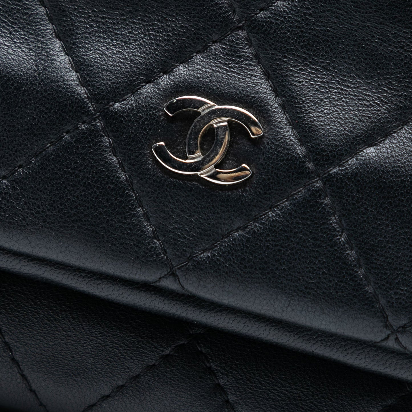 Chanel Quilted Lambskin CC Beauty Foldover Clutch