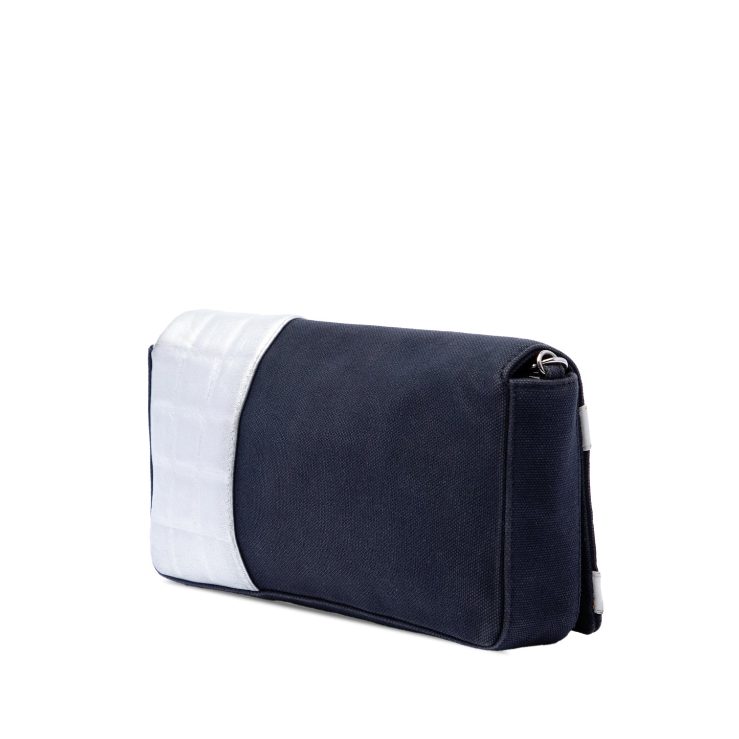 Chanel CC Canvas and Chocolate Bar Metallic Lambskin No 5 Flap