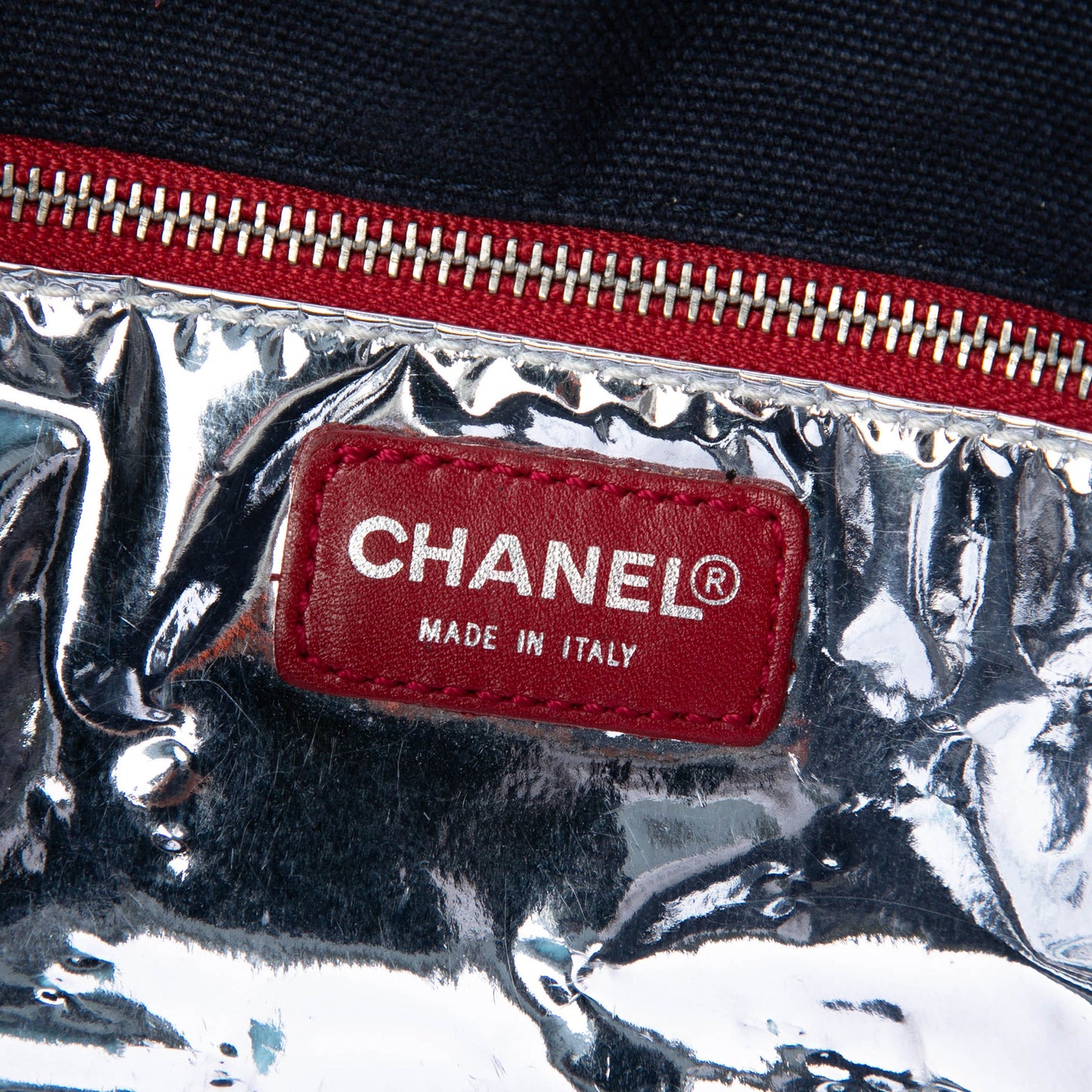 Chanel CC Canvas and Chocolate Bar Metallic Lambskin No 5 Flap