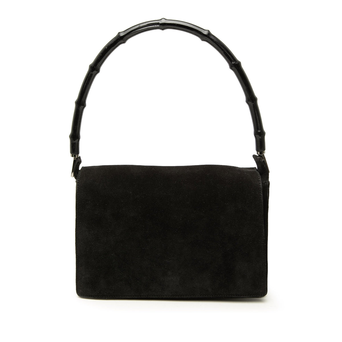 Gucci Suede Bamboo Handbag