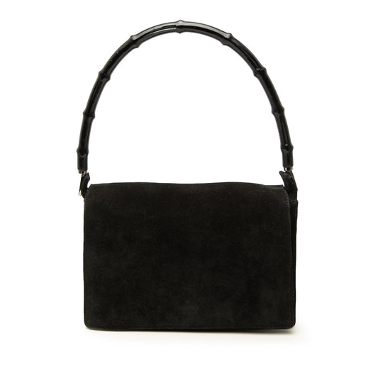Gucci Suede Bamboo Handbag