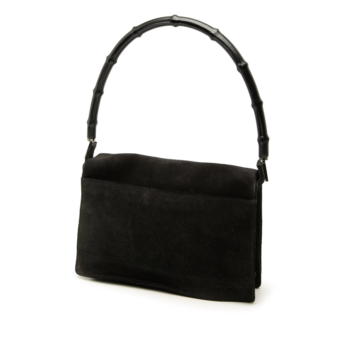 Gucci Suede Bamboo Handbag