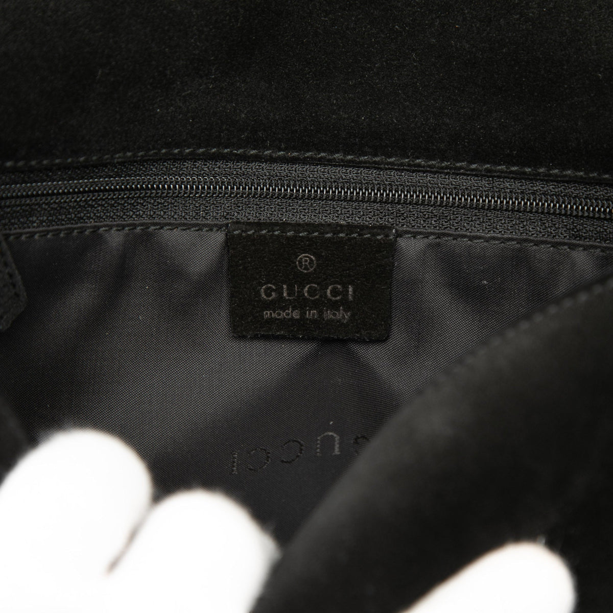 Gucci Suede Bamboo Handbag