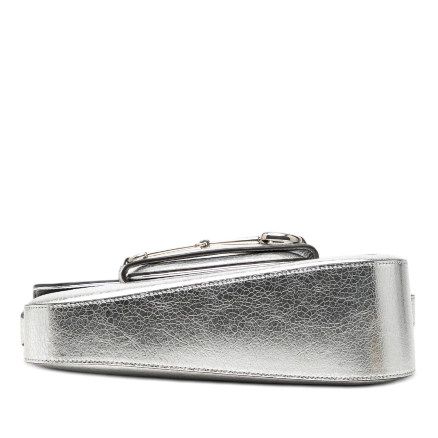 Gucci Metallic Textured Calfskin Asymmetric Horsebit 1955 Shoulder Bag