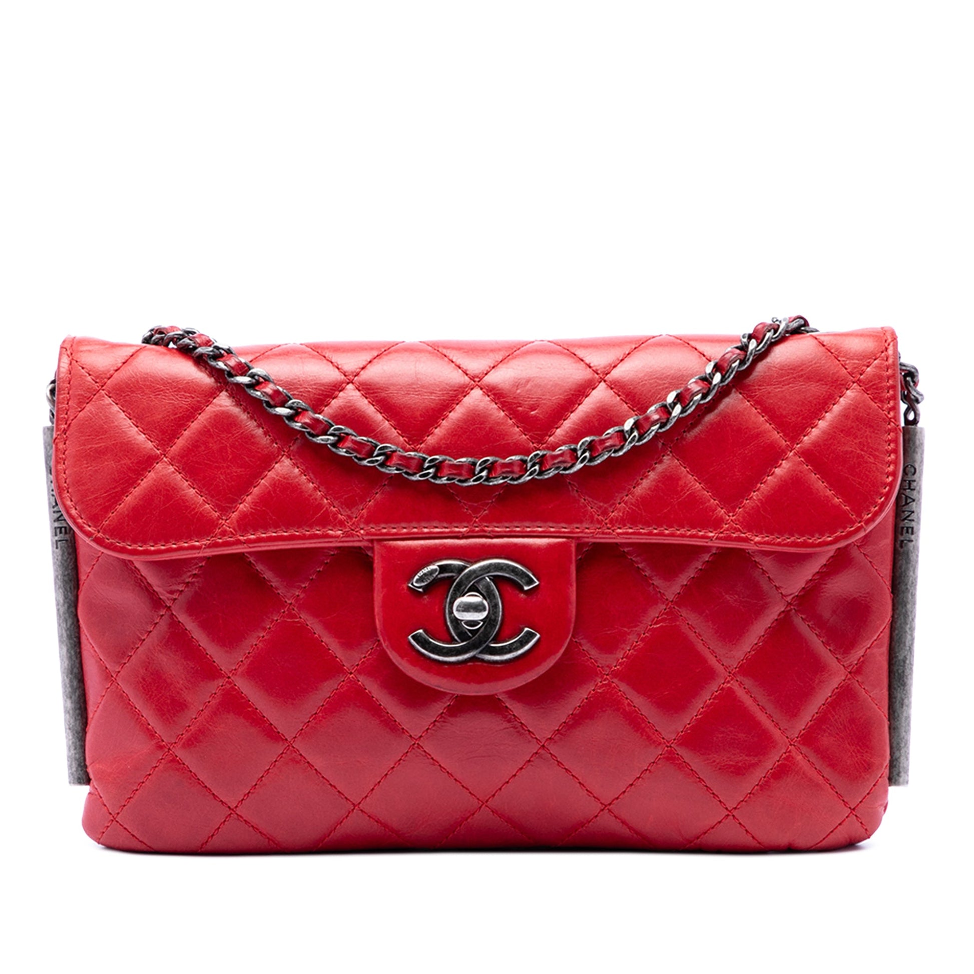 Chanel CC Quilted Lambskin Embossed LAX Single Flap