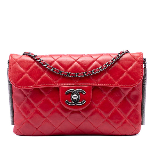 Chanel CC Quilted Lambskin Embossed LAX Single Flap