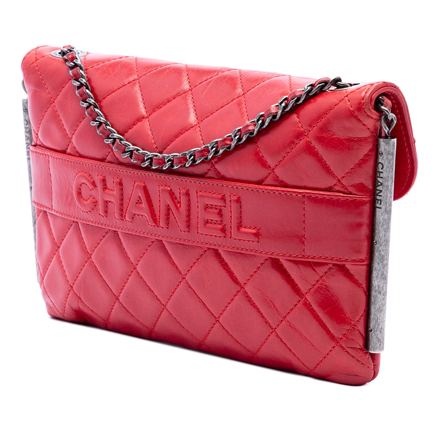 Chanel CC Quilted Lambskin Embossed LAX Single Flap