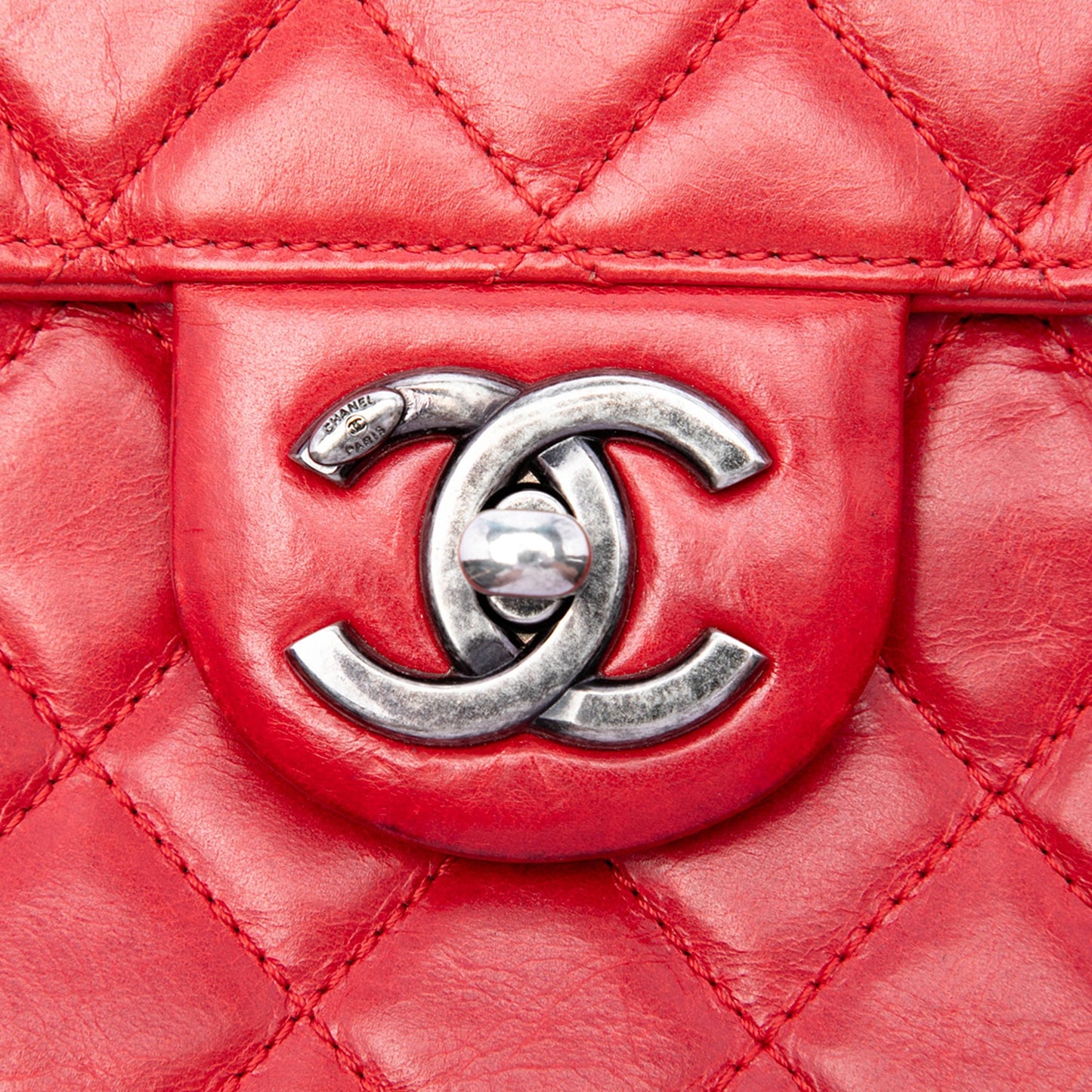 Chanel CC Quilted Lambskin Embossed LAX Single Flap