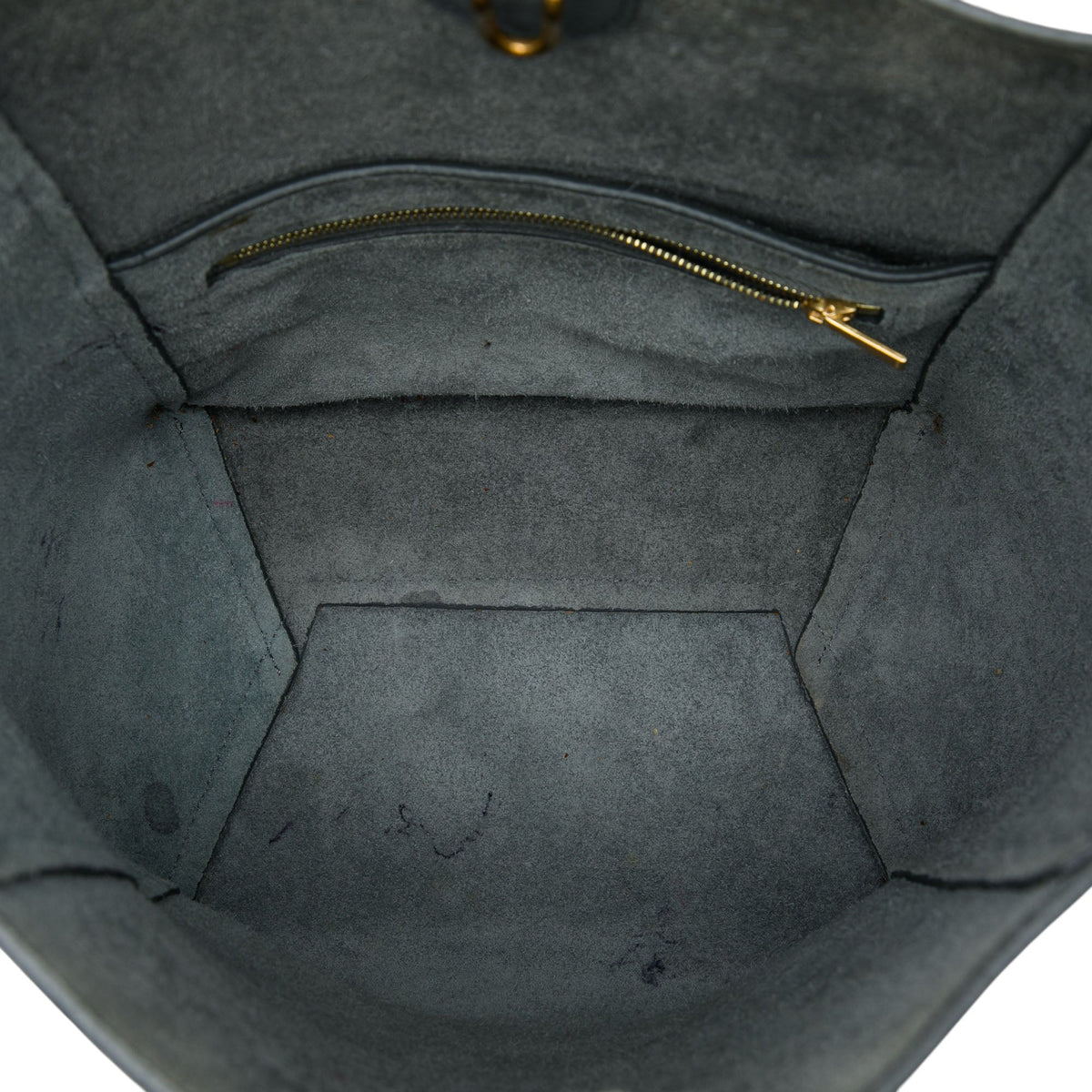 Celine Small Soft Grained Calfskin Seau Sangle Bucket Bag — Gray