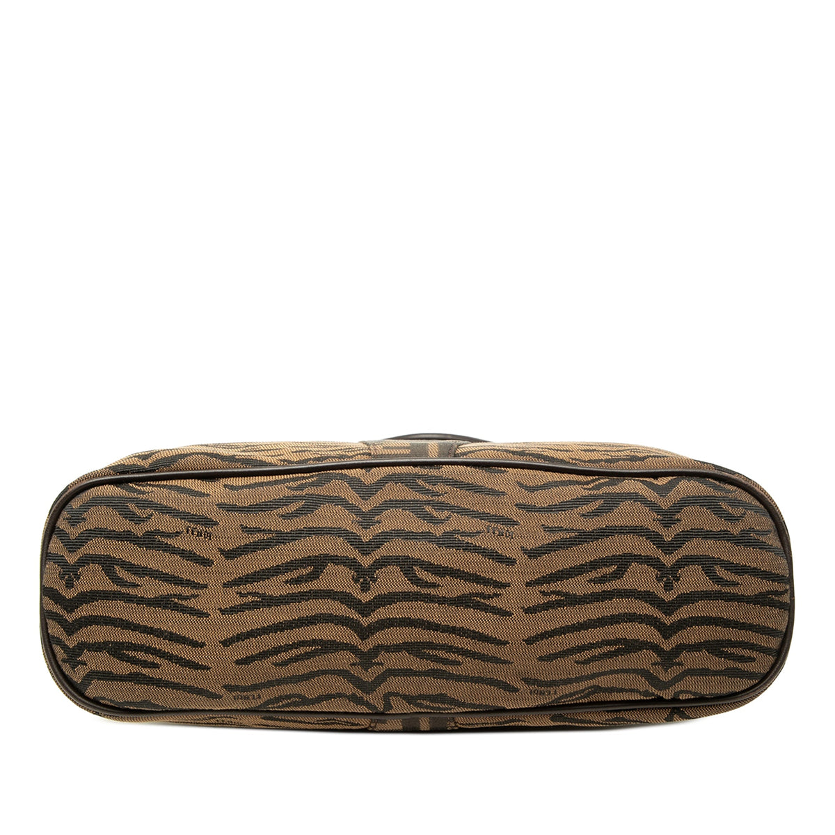 Fendi Zucca Zebra Print Canvas Diavolo Trapezio Tote — Brown