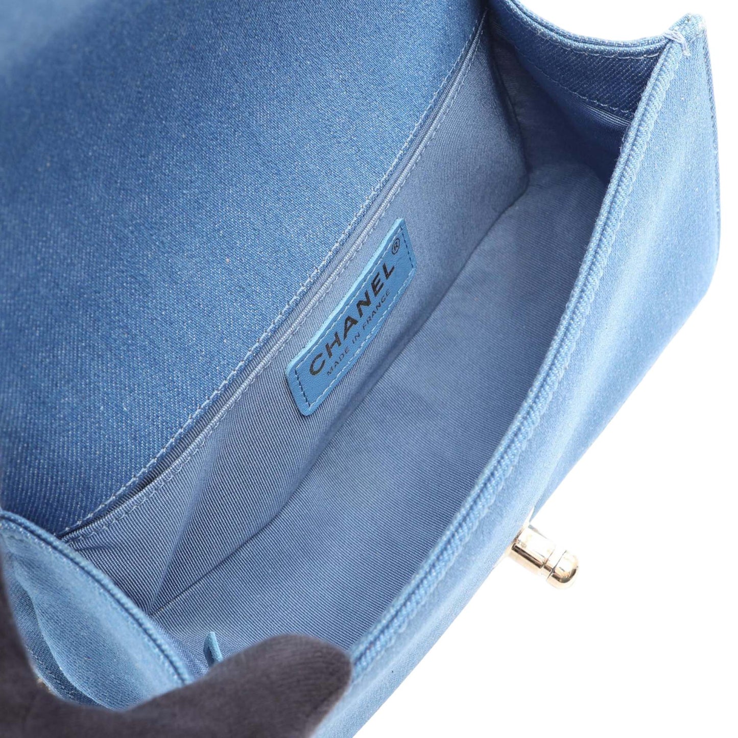 Chanel Small Pleated Denim Boy Flap