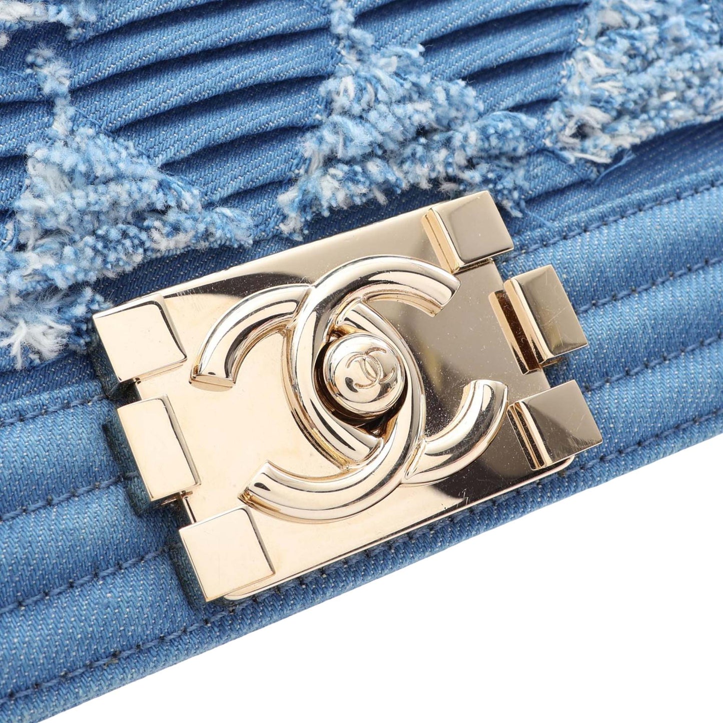 Chanel Small Pleated Denim Boy Flap