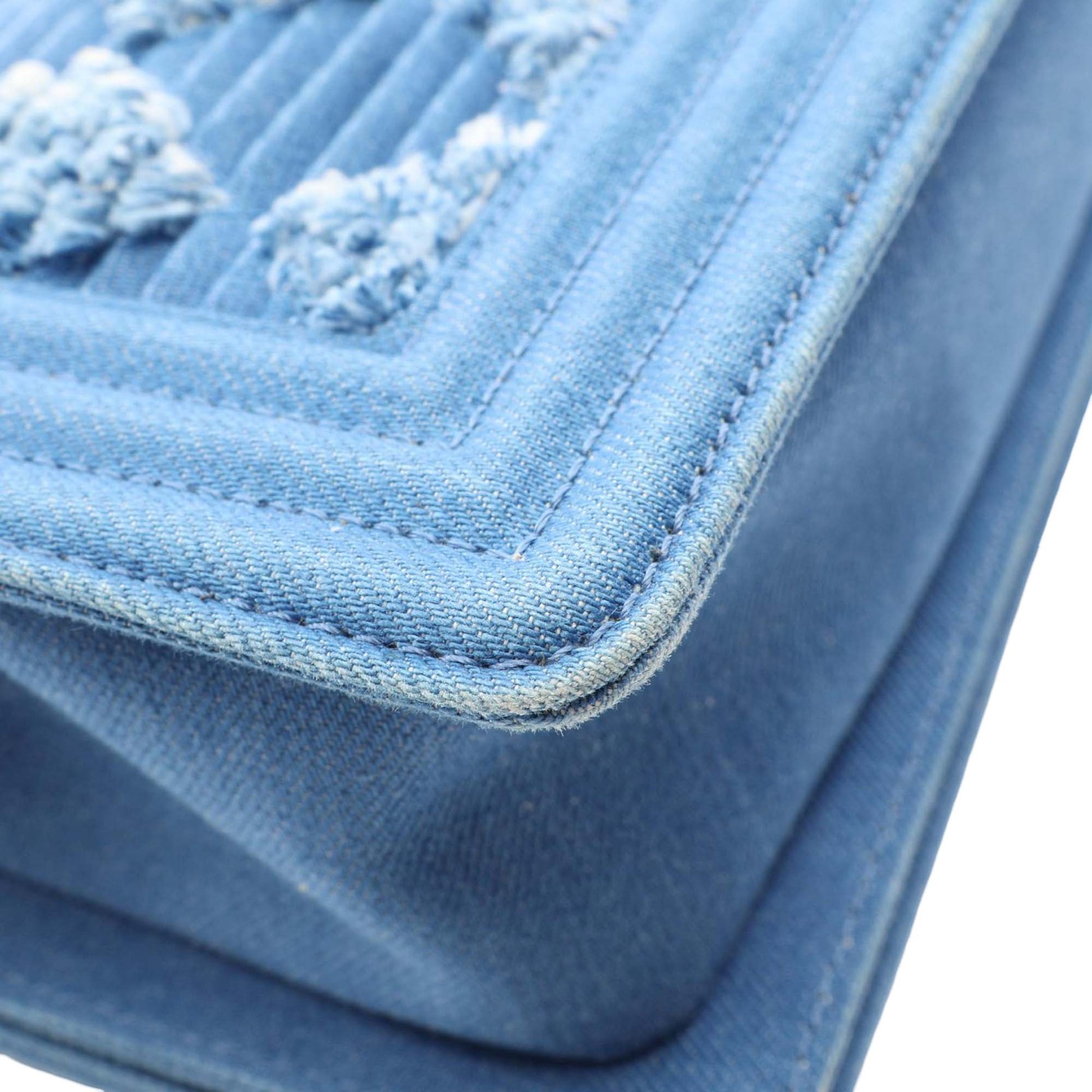 Chanel Small Pleated Denim Boy Flap