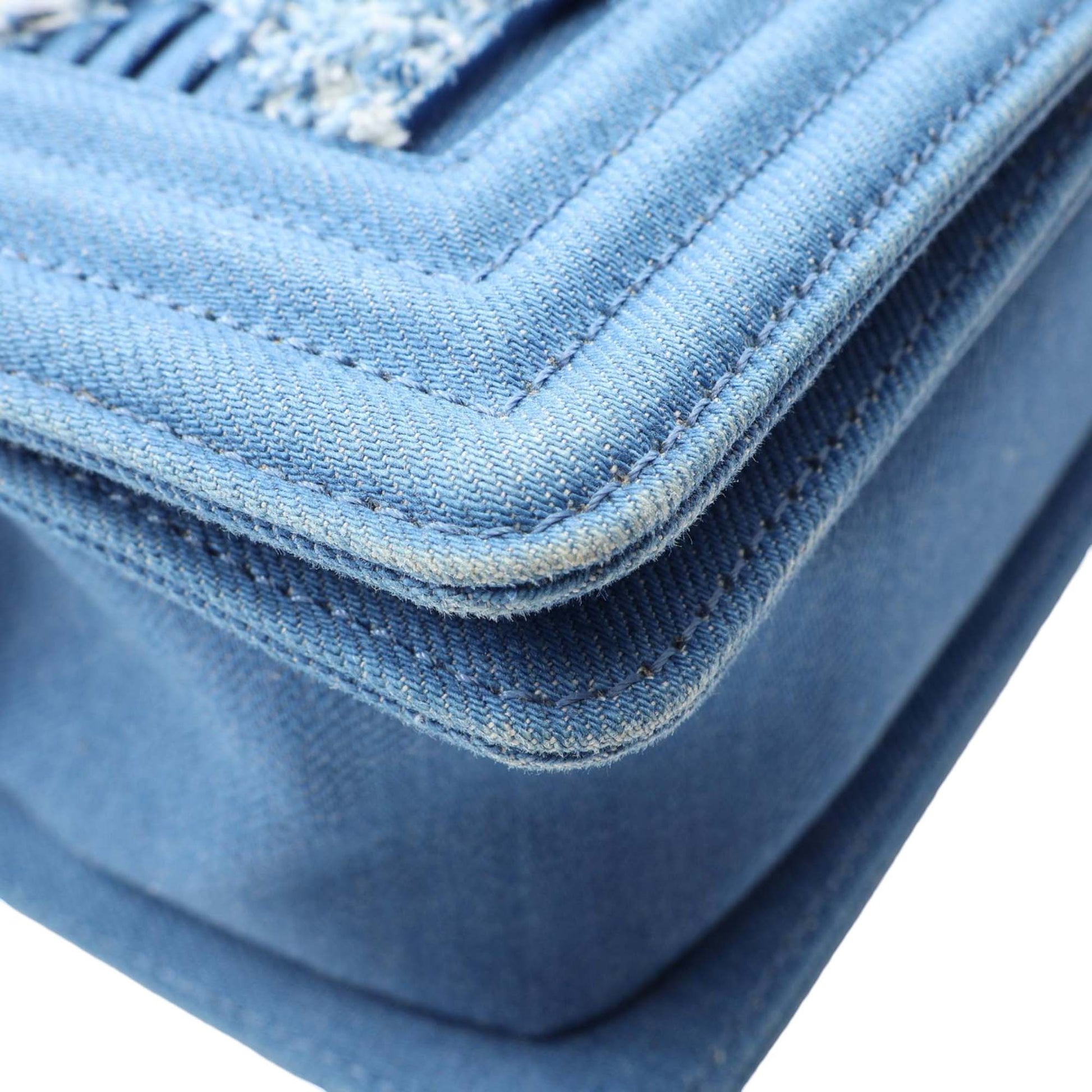 Chanel Small Pleated Denim Boy Flap