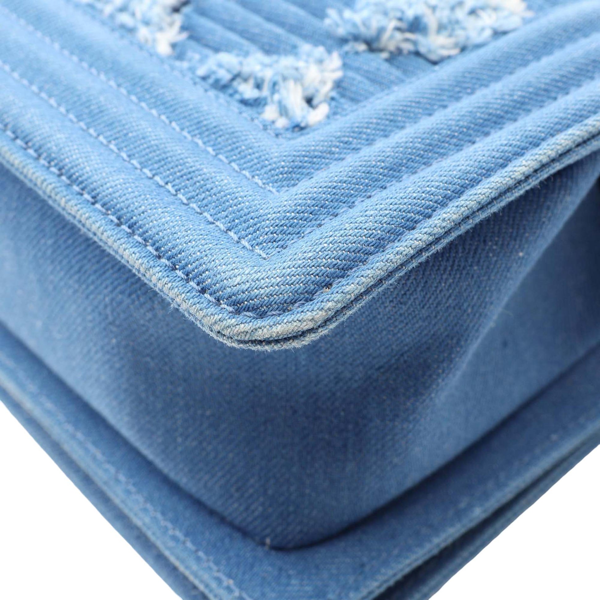 Chanel Small Pleated Denim Boy Flap