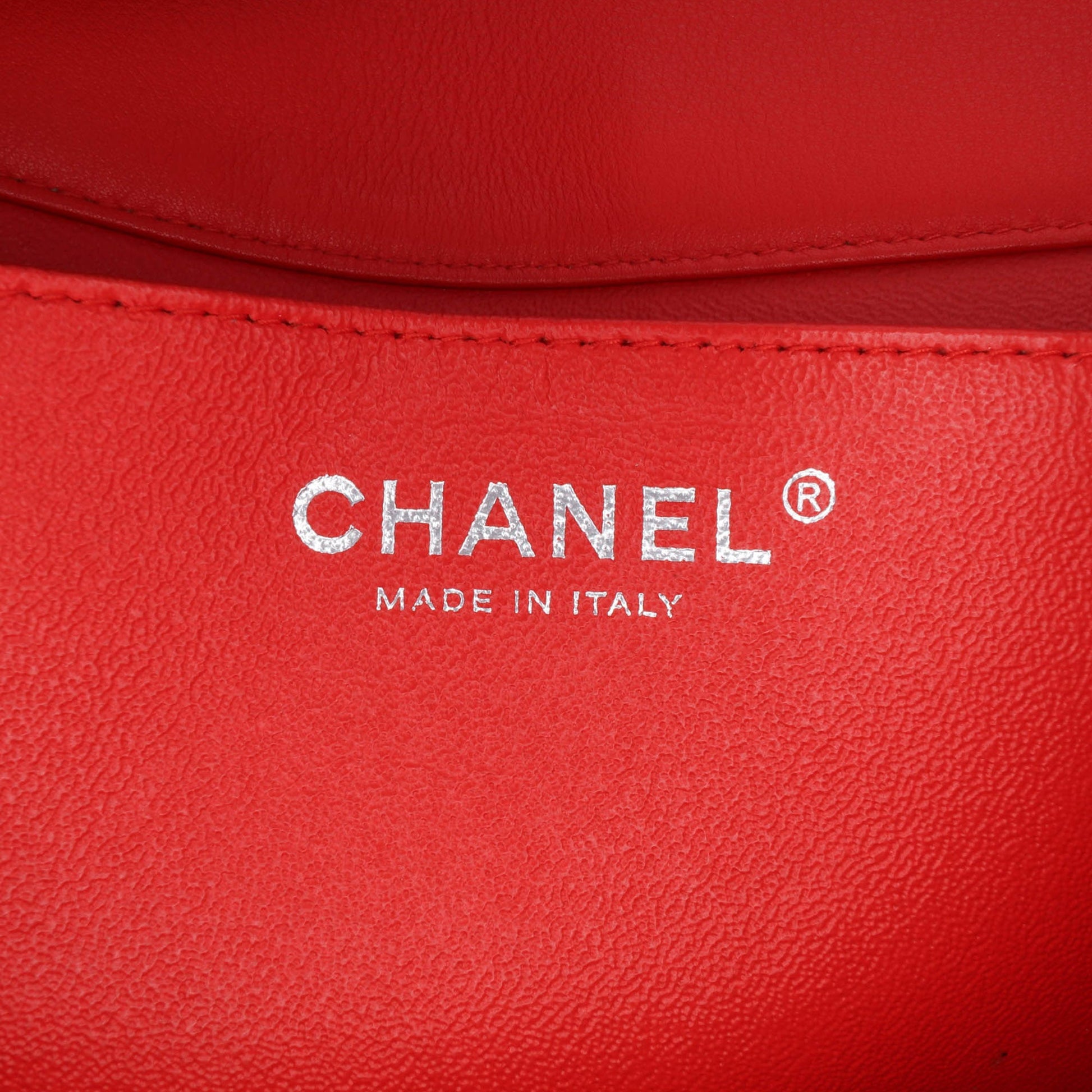 Chanel CC Patent Striped Flap Clutch with Chain