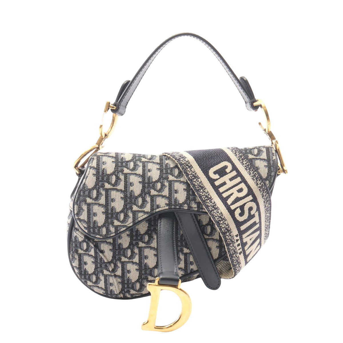 Dior Mini Oblique Canvas Saddle Bag