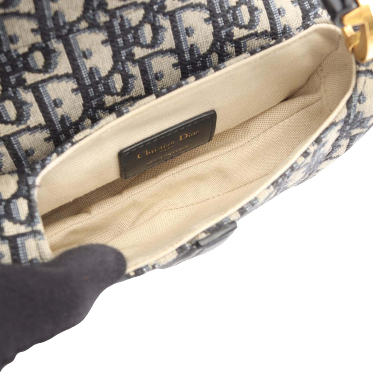 Dior Mini Oblique Canvas Saddle Bag