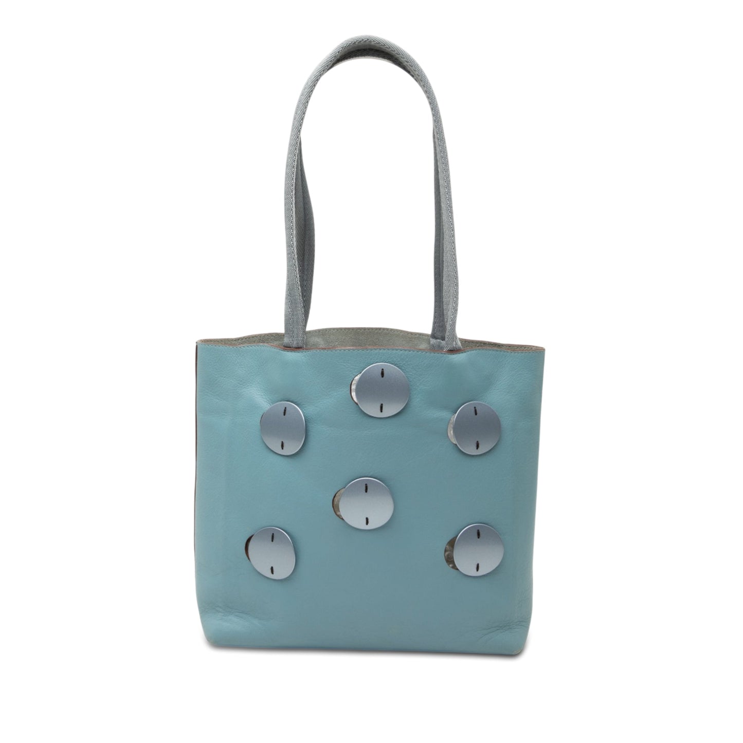 Perforated Embellished Leather Tote