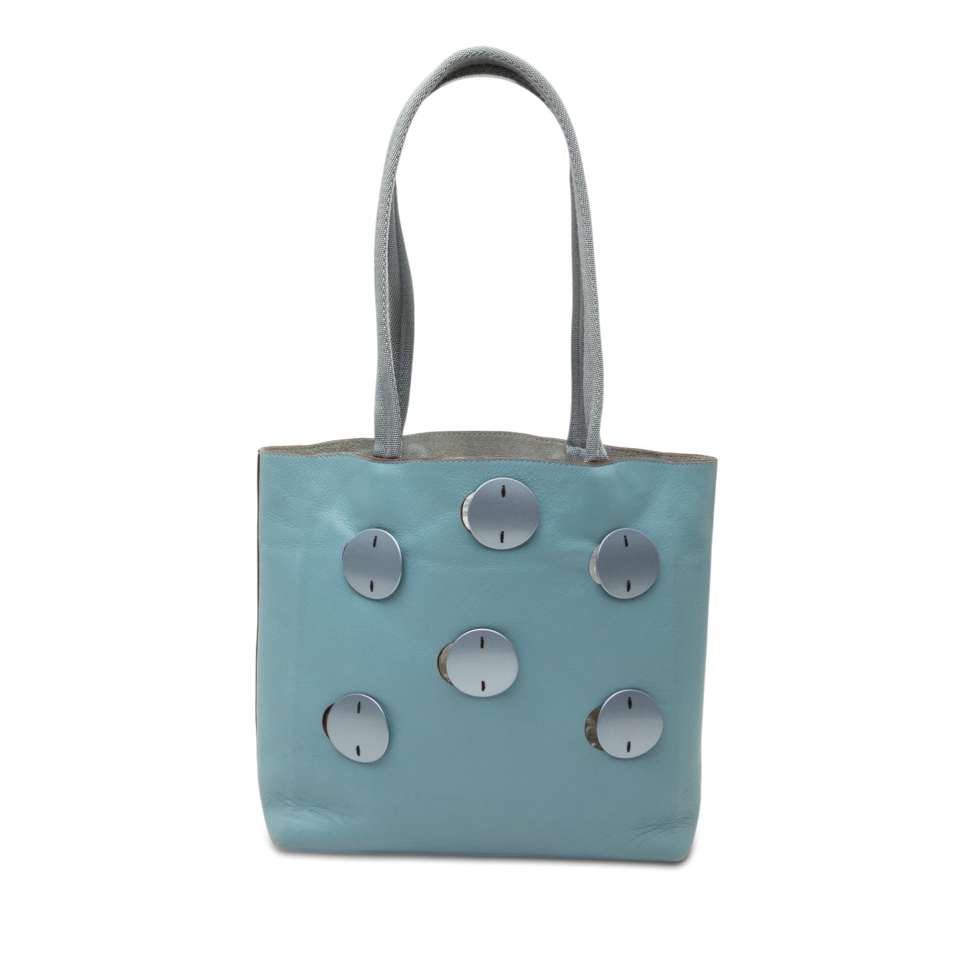 Perforated Embellished Leather Tote