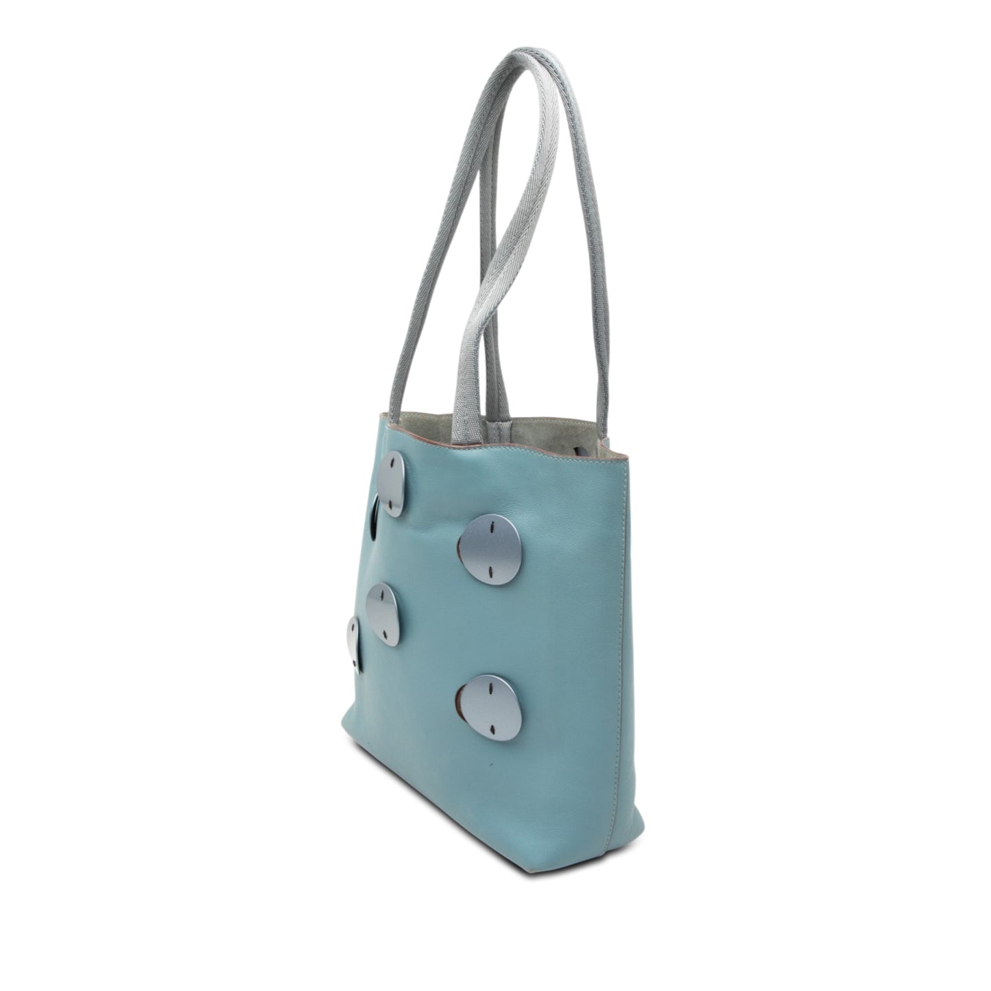 Perforated Embellished Leather Tote