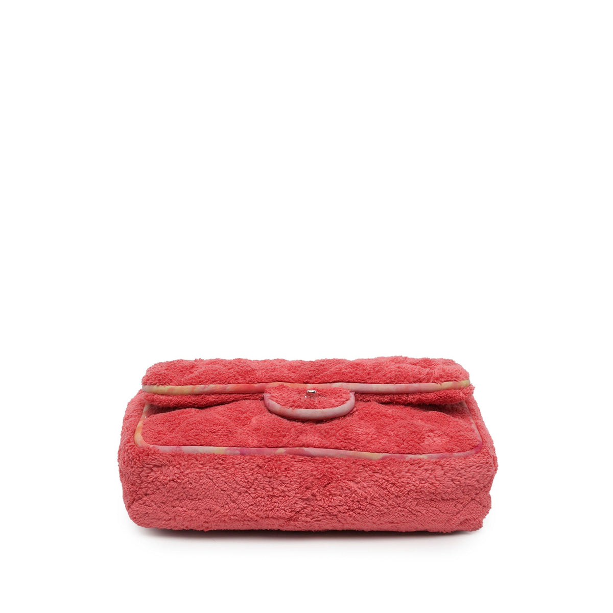 Chanel Jumbo Quilted Terry Cloth Ribbon Flap — Pink