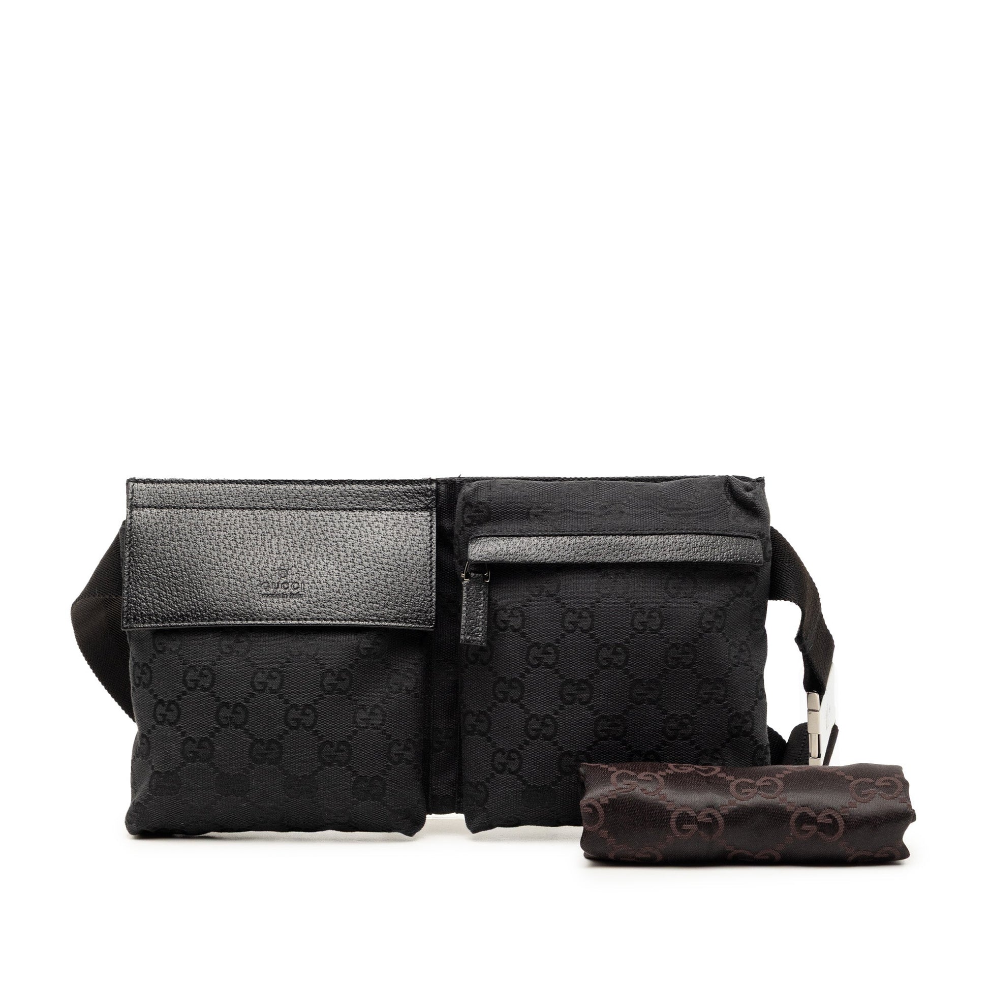 Gucci GG Canvas Double Pocket Belt Bag