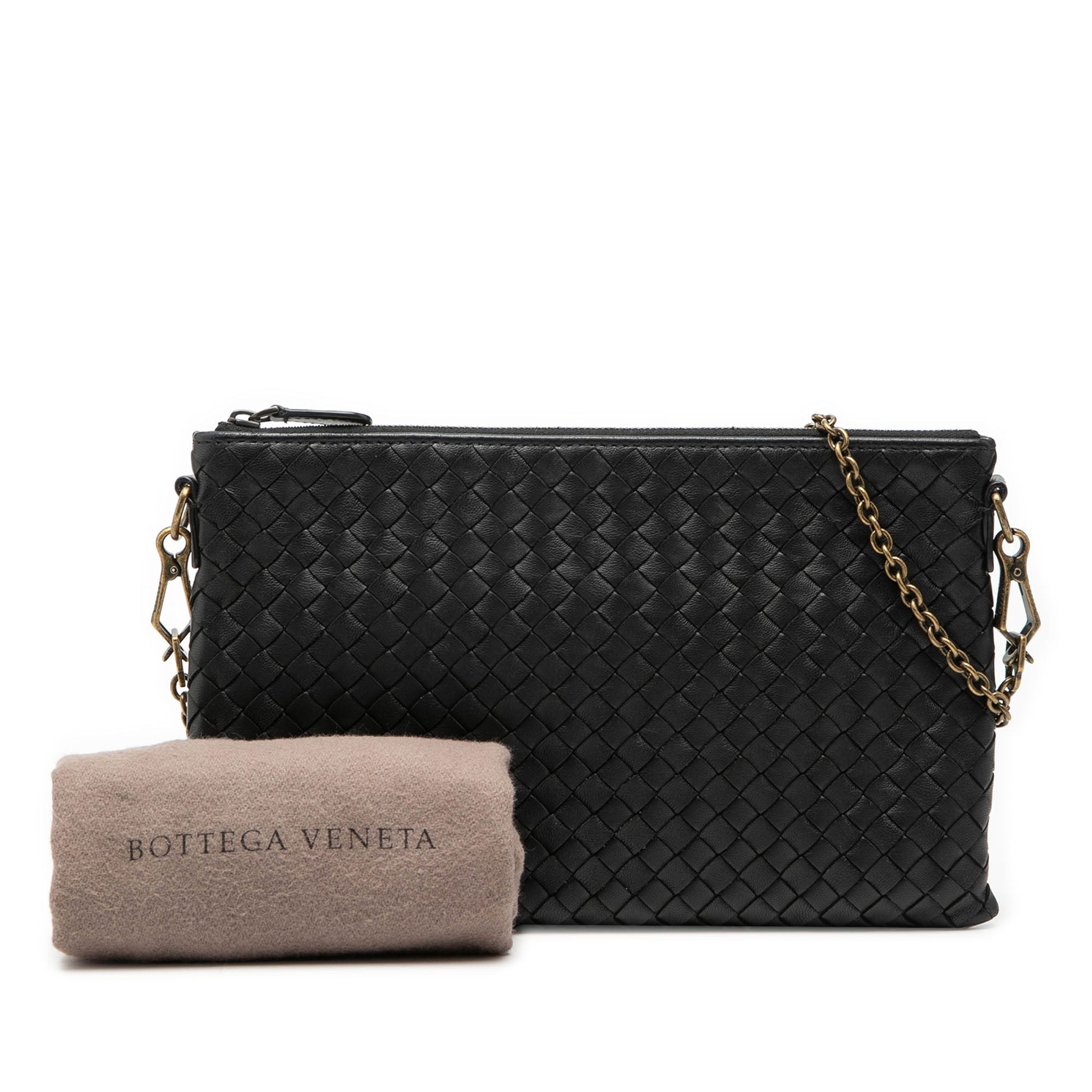 Bottega Veneta Nappa Intrecciato Chain Crossbody