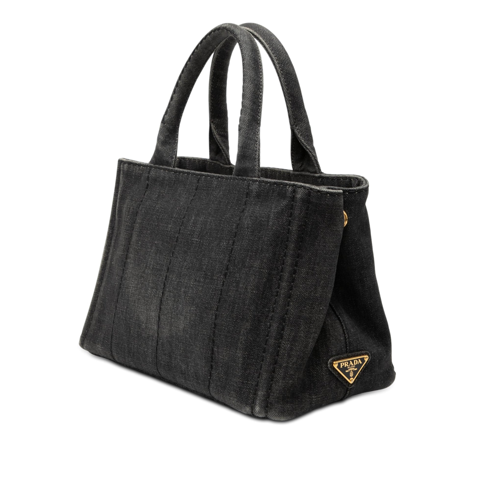 Prada Small Denim Canapa Logo Satchel