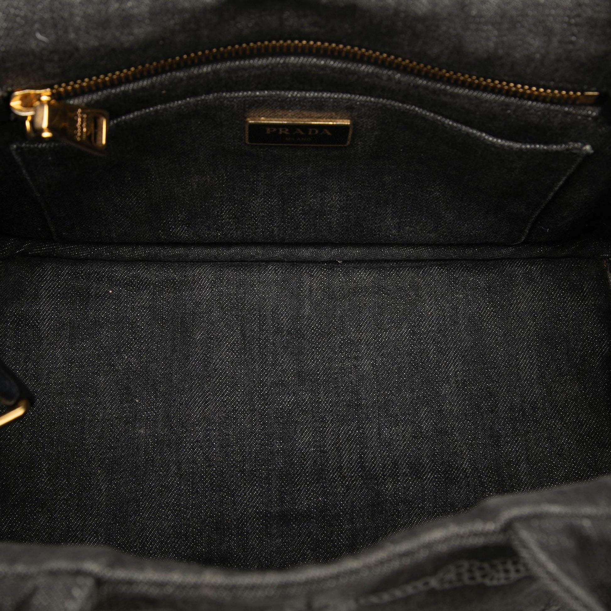 Prada Small Denim Canapa Logo Satchel