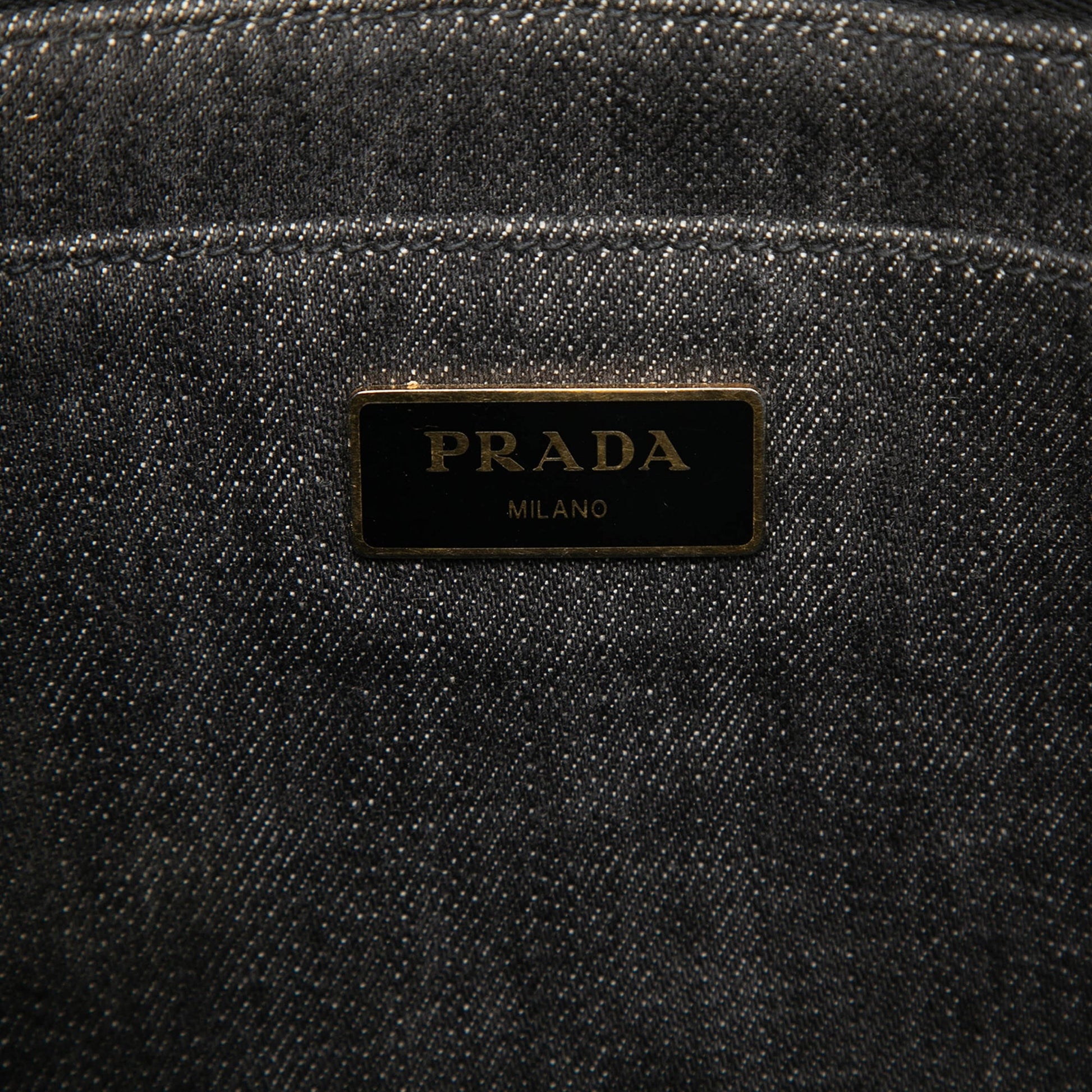 Prada Small Denim Canapa Logo Satchel