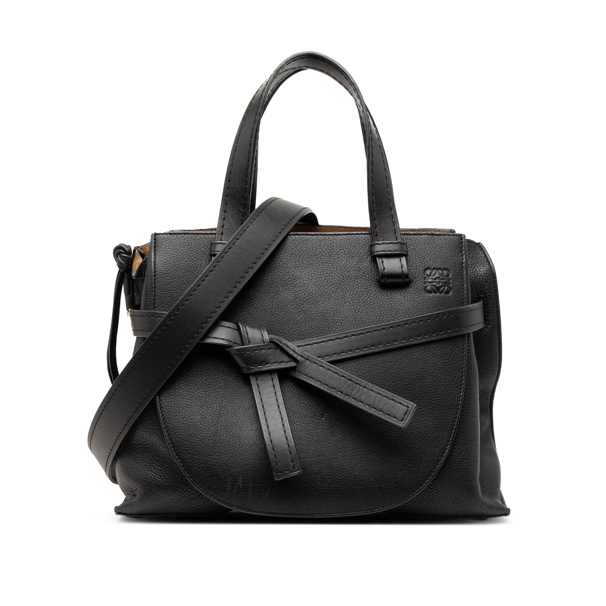 Small Leather Gate Top Handle Bag