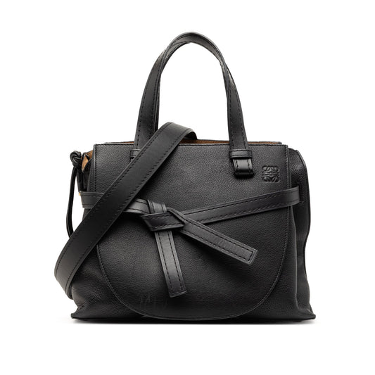 Small Leather Gate Top Handle Bag