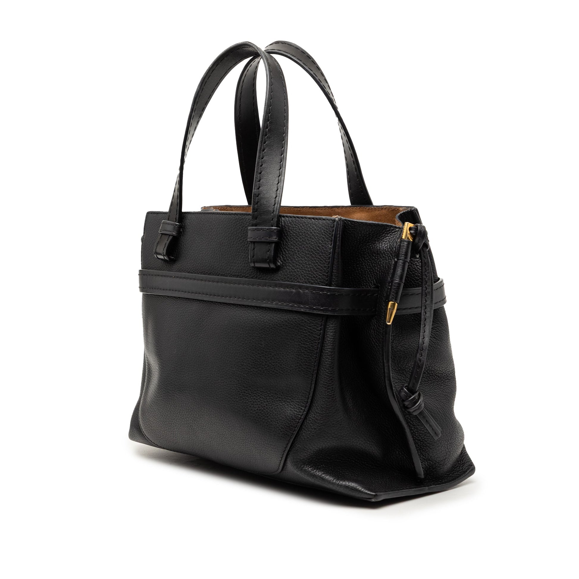 Small Leather Gate Top Handle Bag
