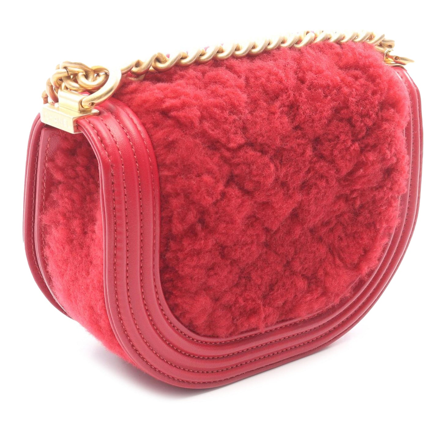 Chanel Small Quilted Shearling Boy Messenger Bag