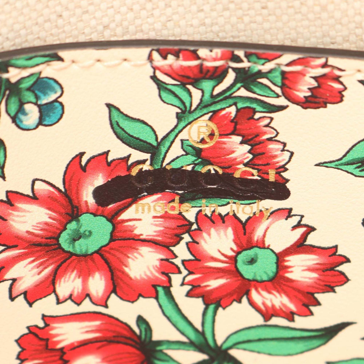 Gucci Calfskin GG Marmont Heart Flower Print Crossbody — Beige