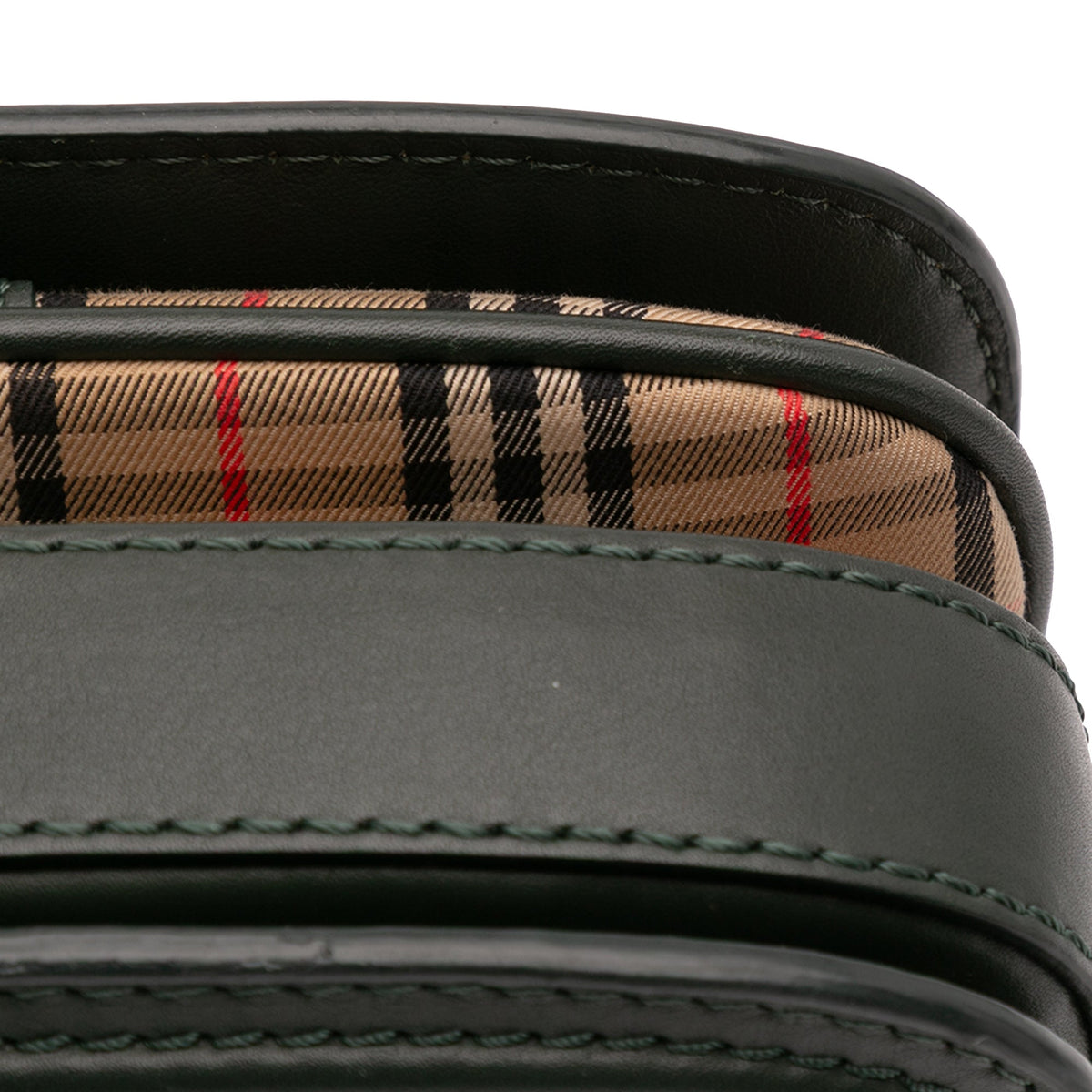 Burberry 1983 Knight Check Canvas and Smooth Calfskin Grommet Chain Crossbody — Beige