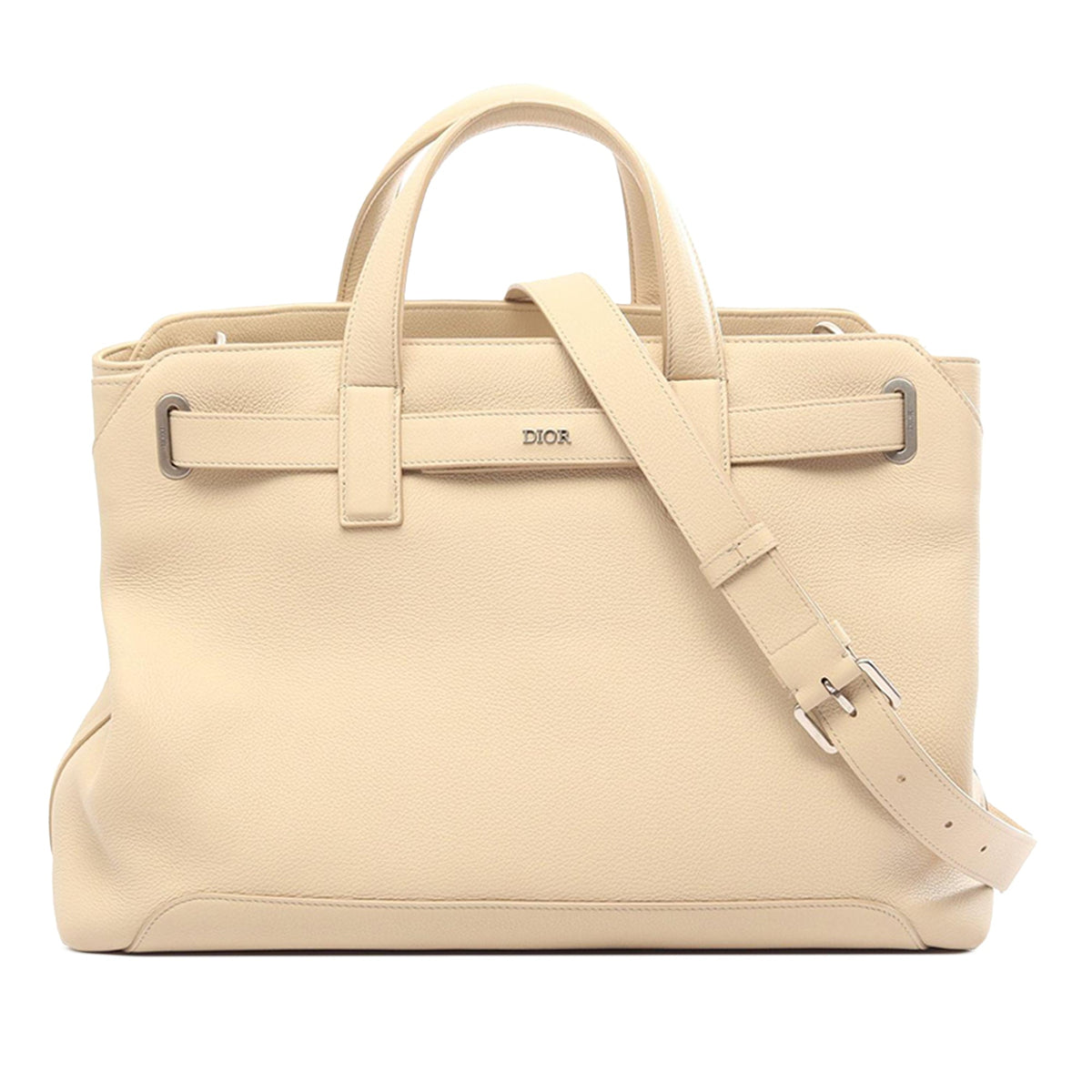 Dior Medium Leather Normandy Tote — Beige