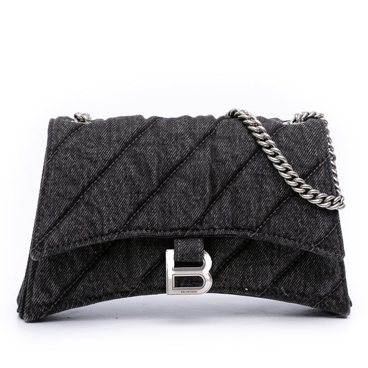 Balenciaga XS Denim Crush Chain Crossbody