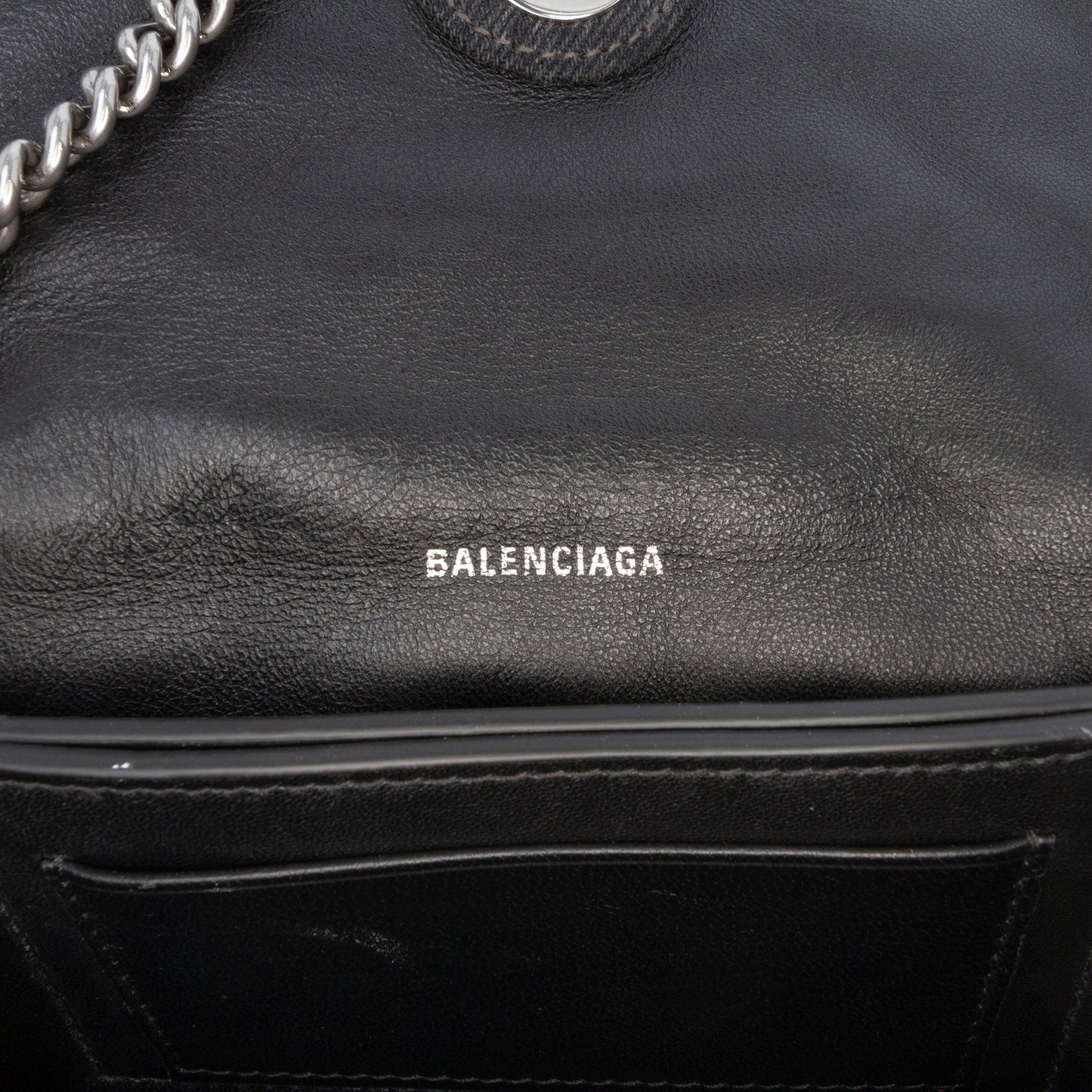 Balenciaga XS Denim Crush Chain Crossbody