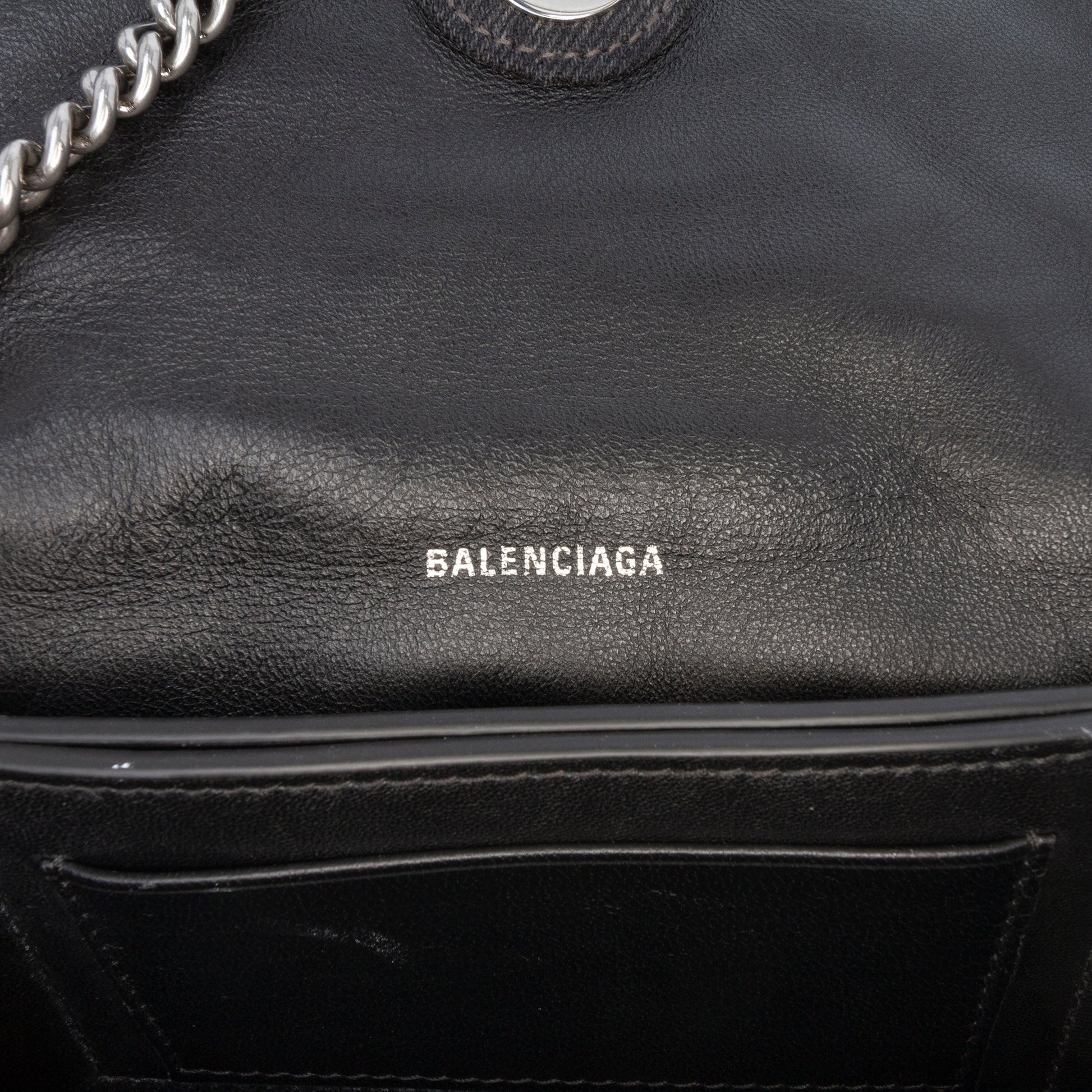 Balenciaga XS Denim Crush Chain Crossbody