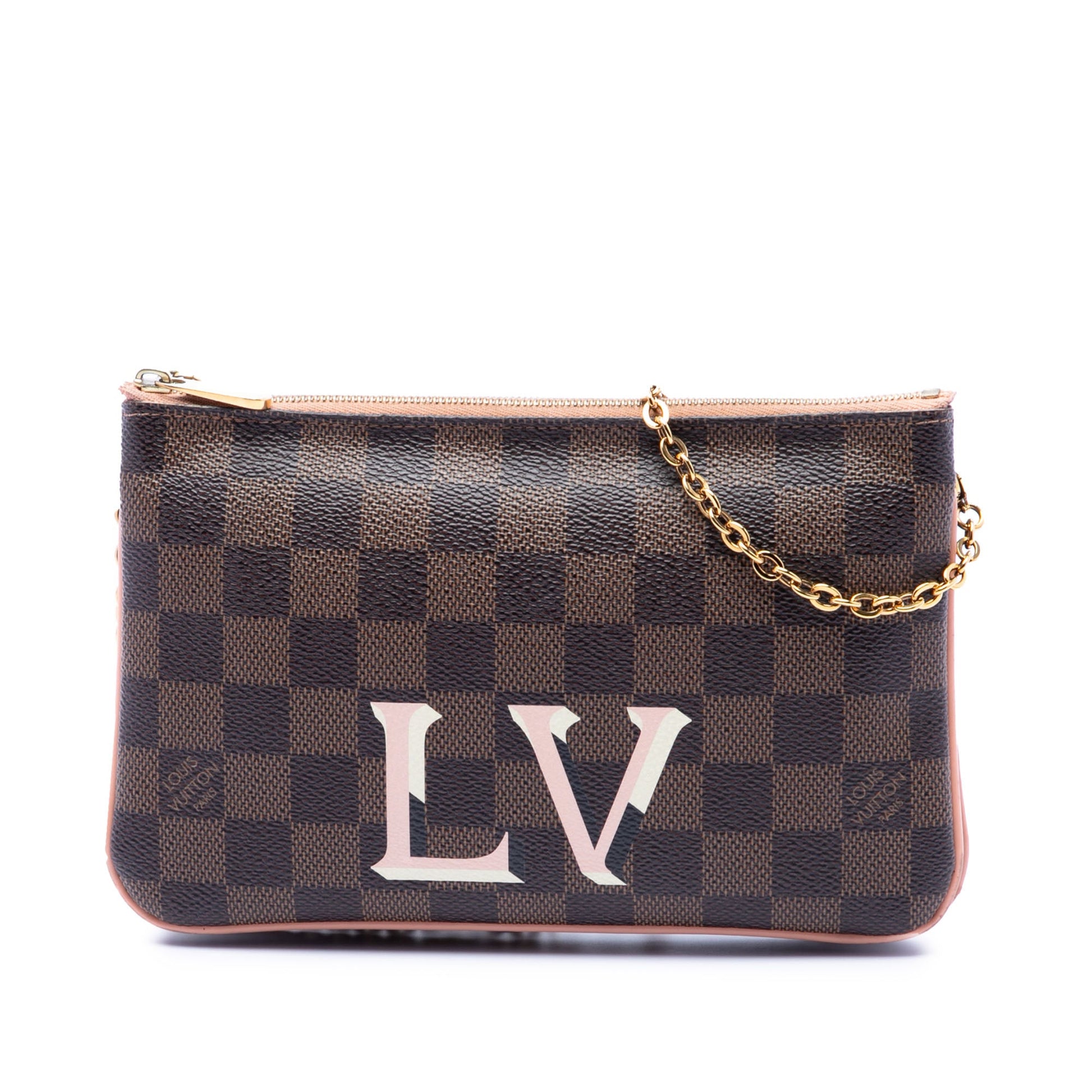 Louis Vuitton Damier Ebene Pochette Double Zip